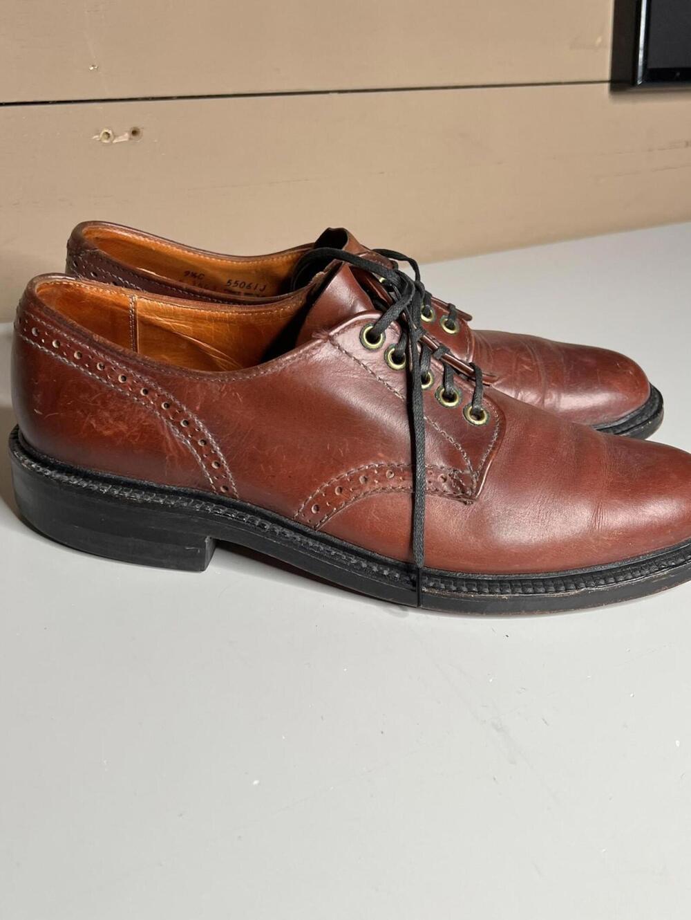L.L.Bean‎ Shoes Mens 9.5 Brown Leather Derby Oxford Dress Lace Up 55061J